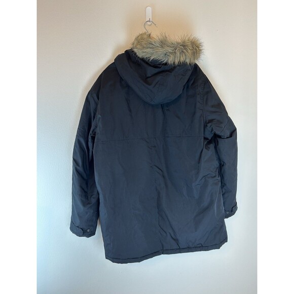 Old Navy Women’s XXL Parka Jacket Coat Black Faux Fur Hood Fleece Lined Winter - Picture 3 of 5